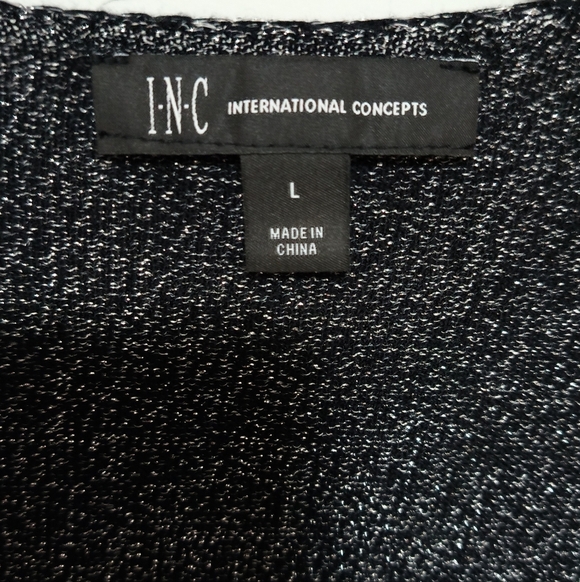 New I.N.C. Black Silver Metallic Sweater / Size L - Picture 5 of 11